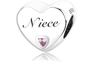 MsRosy New Women's S925 Sterling Silver Heart Charms For Bracelets Gift For the Family and Friends