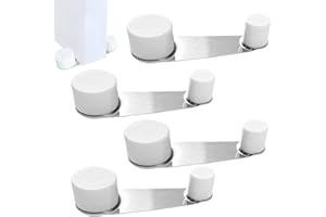 JANDTEK Tope puertas suelo giratorio 5 unids - Topes para puertas suelo con retenedor blanco - Tope sujeta puertas suelo adhesivo - Retenedor puerta giratorio 360º