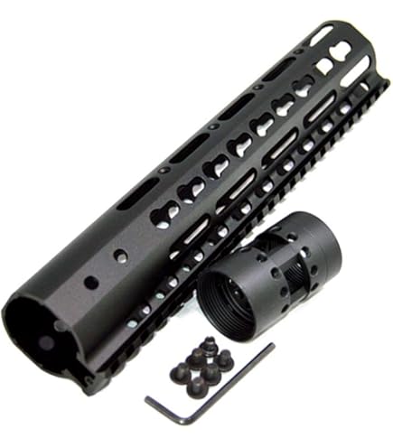 Trirock New Clamp Style 17 Inches Black MLK Free Float AR15 M16 M4 Rifle Handguard With A Slant Cut Nose Fit .223/5.56 Rifles
