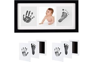 AQSACOKIYA Empreinte Main, Cadre Empreintes Nouveau-né Bébé, Kit Empreinte 3d de pieds et de mains de bébé naissance - Nouveau né Empreinte Clean Touch Tampons, Cadeau Bébé Garcon Fille Cadre Empreinte Bébé