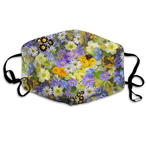 Preisvergleich Produktbild Vbnbvn Unisex Mundmaske,Wiederverwendbar Anti Staub Schutzhülle,Spring Flowers Field Adult Fashion Mouth-Masks Washable Safety 100% Polyester Comfortable Breathable Health Anti-Dust Half Face Masks