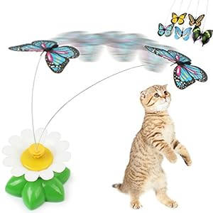 Newin Star Juguete drôle de atracción de Juguete Giratorio eléctrico de Vuelo de Gato para los Animales de Gatito de Gato Cachorro (Mariposa)