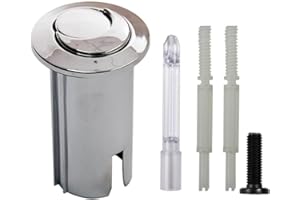 CANTONDZ Pulsador doble y largo WC D2D cromado multicolor 822044001 Botón de doble descarga compatible con descarga de Cistern AH0001700R