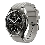 squarex New Fashion Sport Silikon Armband Gurt Band für Samsung Gear S3 Frontier, damen, grau, AS Show