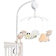 MiniDream Cot Mobile, Wind Up Music Mobile That Plays a Gentle Lullaby, No Need for Batteries, includes 360 Degree Rotating Hanging Soft Toys, Safari Design