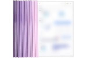 PYEUIFT 10 Stück Ordnerschieber, A4 Sliding Bar Binder, Kunststoff Sliding Bar Binder, Kunststoff Bericht Abdeckungen, Klemmschienen, Schiebebinder(Lila