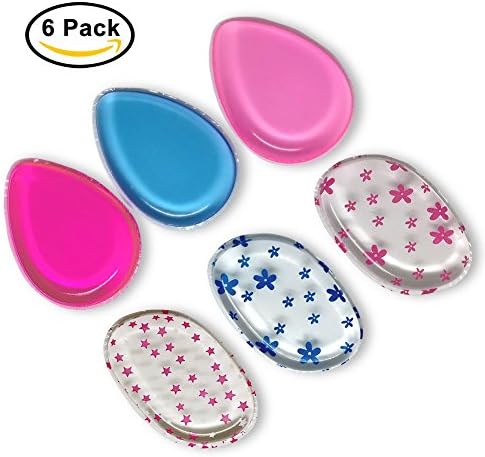 AUTOPkio Silicone Powder Puff set of 6, Make up Sponge Silicone makeup Blender Puffs for Foundation BB Cream Blush Concealer Cosmetic Makeup Tools