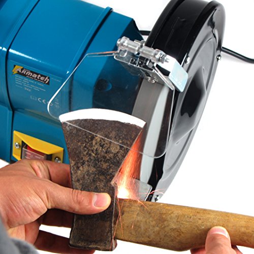 680 Watt Schleifbock 9,5kg Doppelschleifbock Schleifmaschine Doppel Schleifer, 2950U/min, Gehäuse komplett aus Metall, Steckdosenbetrieb - 4