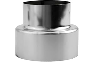 TDCUIZENT Stainless Steel Flue Liner Reducer Chimney Adaptor Multi-Size Connector Pipe for Wood Stove Heating System Masonry Chimney Venting Installation 60mm 70mm 80mm 90mm 100mm 110mm 120mm(Ø80mm/Ø60mm)