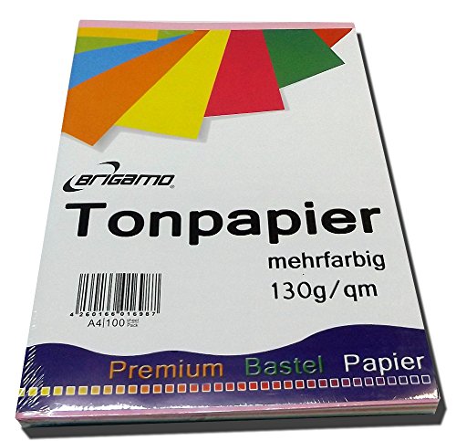 200 Blatt Tonpapier Bastelpapier A4 Farbig Sortiert 130 g / qm - 2