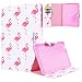 Produktbild Yokata Samsung Galaxy Tab 4 10.1 SM-T530 SM-T535 Hülle Case Schutzhülle Tasche mit Standfunktion und Auto Sleep / Wake Up Funktion Slim Ultra Dünn Hochwertiges PU Leder Etui Ledertasche für Samsung Galaxy Tab 4 10.1 Tablet Etui - Roter Flamingo