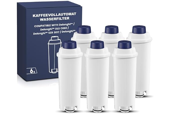 Mutital 6 stycken helautomatiska kaffeautomatiska vattenfilter, ersättning kompatibel med Delonghi ECAM-serien, dinamica, cappuccino system, Magnifica, ETAM Autentica och olika modeller av Esam (6)