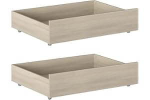 Iconico Home MIK, Juego de 2 cajones para Debajo de la Cama, Madera compuesta, Roble, 100,5 x 68 x 21 cm