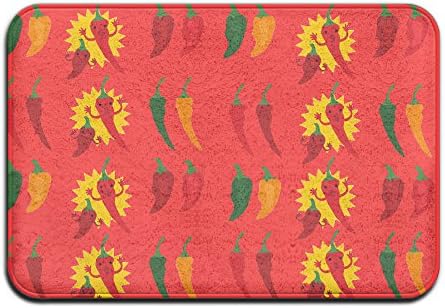 Soft Non-slip Hot Peppers Chili Bath Mat Coral Rug Door Mat Entrance Rug Floor Mats For Front Outside Doors Entry Carpet 40 X 60 Cm.