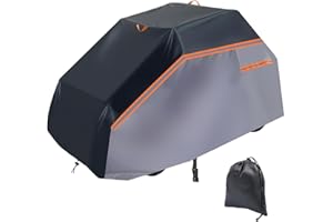 QENETY Copertura per trattore da giardino 600D, 201 x 140 x 117 cm, impermeabile, antipolvere, resistente ai raggi UV, per esterni, tosaerba, trattore, con coulisse e borsa protettiva per tutte le stagioni e