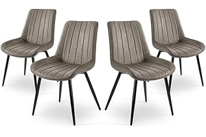 Mc Haus ENA Olive x4 - Pack de 4 sillas de Comedor, diseño nórdico y Vintage con Asiento Acolchado y Respaldo ergonómico, Color Verde Oliva