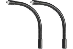 PATIKIL 8" Schwanenhals, 2 Stück 1/4"-20 Weibliches zu Männliches Gewinde Metall Universal Schlauch Flexibler Arm Schwanenhals-Rohrverlängerungshalter für Action-Kamera, Schwarz.