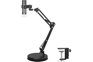 Ninyoon Microscopio 4K WiFi con Supporto e morsetto da tavolo fino a 55 cm di altezza, microscopio digitale USB 50-1000X, fotocamera 3840x 2160P, Per iPhone Android Windows Mac Linux Chrome