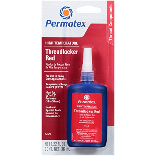 Permatex 27240 High Temperature Threadlocker Red, 36 ml, Pack of 1