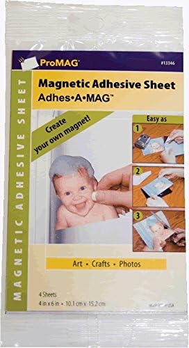 Magnum Magnetics Magnetic Sheets with Adhesive, Synthetic Material, Black, 4 x 6-Inch