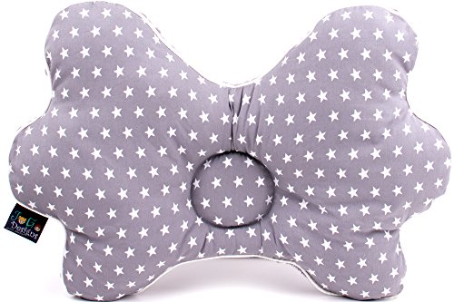 JoGo Designs® Babykissen | patentiertes Babykopfkissen gegen Verformung des Kopfes | für eine gesunde Kopfform | viskoelastischer Schaumkern | mit Kinderärztin entwickeltes Kissen gegen Plattkopf