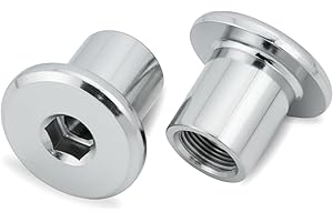 HEXATON Dadi a Manicotto M5 x 13 x 11 mm - 50 Pezzi - Dadi Esagonali per Mobili a Testa Piatta con Flangia e Cava Esagonale - Acciaio Zincato