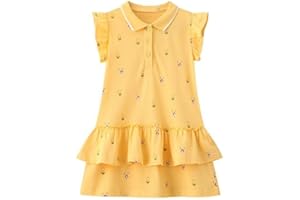 Yealoo Vestido de niña manga corta algodón ropa de juego Vestidos Camiseta Vestido Casual Vestido de niña