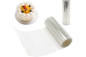 SZXMDKH Rouleaux Colliers à Gâteau Materiel Patisserie Rodoide, 12cmx10m, Transparent Patisserie Ruban de Rouleaux à Gâteaux Décoration pour Entourer Les Gâteaux Mousse Patisserie (12cm)