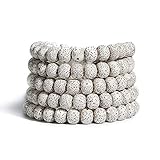 OWAMFHA Armband Bodhi 108 Erster Monat High Density Hair Feel Raw Seed Beads Armbänder Männer und Frauen, Fine High Porcelain 9,7 Barrel of Pearls