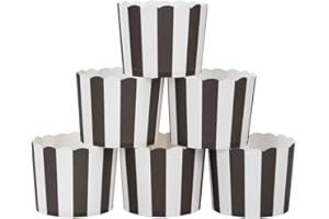 Webake 50 Pcs Caissettes Cupcake Moules à Muffins Papier Moulle a Muffin - Bande noir