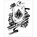 Produktbild EROSPA® Tattoo-Bogen temporär - Aufkleber Karte Pik Ass / Poker Spiel 15 x 21 cm