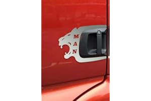 mabi automotive parts 2 x Stainless Steel Door Handle Lion Decorations for Man TGA TGS TGX TGL Euro 5 and Euro 6 Trucks
