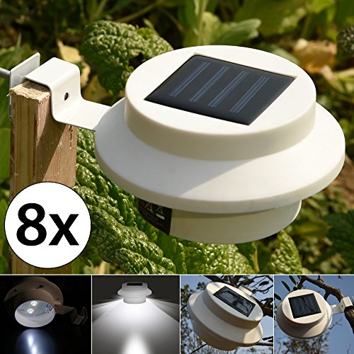 8x LED Solarlampe Wandleuchte Solarleuchte Außenleuchte Gartenleuchte Zaunleuchte Lampe - 6