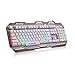 Produktbild RAJFOO 7 Colorful Hintergrundbeleuchtung Englisch Gaming Tastatur für PC Laptop Macbook mit Floating Tastenkappe LED-Hintergrundbeleuchtung USB Teclado Gamer weiß