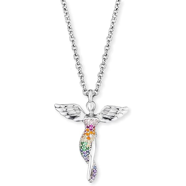 Einzelstück Engel-halsketting, 925 sterling zilver, 14K goud
