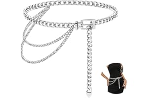 FURREN Taillenkette Damen Hüftkette Kettengürtel Lang Taillengürtel Pirat Bauchkette Tailengürtel Frauen Ketten Gürtel für Kleid Waist Chain Belt Mehrschichtige Körperkette Schmuck