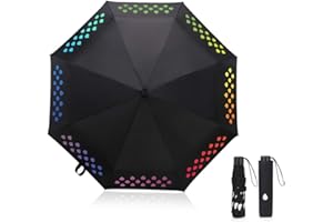 Vicloon Wiatroodporny kompaktowy parasol podróżny z 10 żebrami, automatycznie składany, lekki, przenośny, solidny, wzmocniony baldachim, dla mężczyzn i kobiet