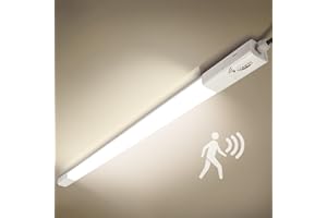 Tonffi 36W 115CM Tube Neon LED avec Détecteur de Mouvement, Connectable LED Sensor Lampe, Blanc Neutre 4000K Applique murale Lampe de plafond Cave IP65 étanche pour Garage Couloir Balcon Escalier