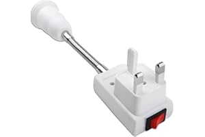 AACC E27 Socket Holder, Adapter Light Bulb, Lamp Base with On/Off Switch, Plug in Wall Lights, Extension Lamp Edison Screw Holder Converter for Home Office, Pack of 1 UK Plug