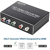 MISOTT Component to HDMI Converter, 5RCA Component RGB YPbPr to HDMI Converter Supports 1080P HDCP Video Audio Converter Adapter for DVD PSP Xbox 360 PS2 Nintendo NGC to New HDTV Monitor or Projector
