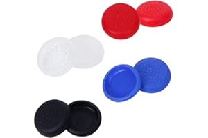 Aeromdale Plastic Thumbstick Joystick Thumbstick Caps für Playstation 4 PS4 Controller - Schwarz Rot Hellblau 4 Pairs Unterhaltungszeit