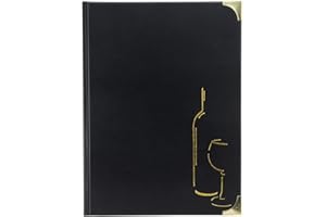 SECURIT - Carte des Vins Basic Line - 2 Inserts Fixes = 4 Feuilles A4 - Pour Café, Bar, Restaurant - PVC - Coloris Noir