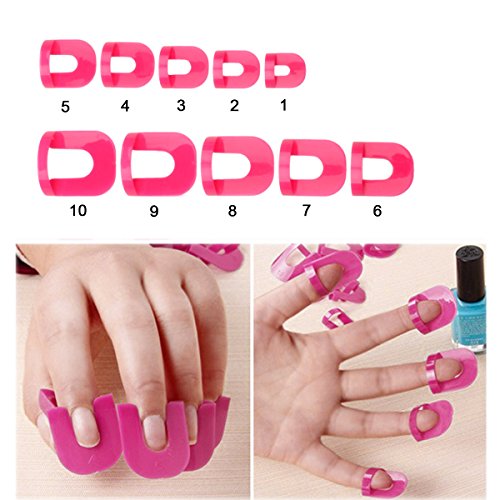 inkint Nagel Gel Model Clips Nagel Überlauf Werkzeuge French Maniküre Aufkleber Weiche Kunststoff Professionelle Salon-Nagel-Schablone Rosa Tragbare Nagel-Schutz-Tool - 2