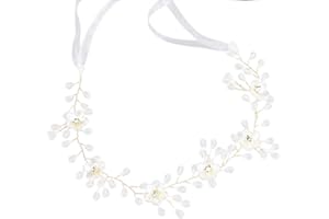 LIUJZZJ Blumen Hochzeits Haarranken Silber Kristall Braut Kopfschmuck Perle Strass Braut Haarschmuck für Frauen und Mädchen（Stil 5）