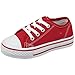 C3-Infants Lace Up Canvas Pump Shoes With White Laces - 28 (UK-10) Red