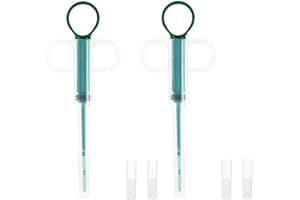 CHUNZHILAI 2 Pieces Cat Pet Pill Shooter Pet Pill Plunger Popper for Small Cats Dogs Pet Medicine Feeder for Feeding Small Dogs Cats Animals (with 2 Soft Silicone Tip)