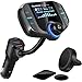 Price comparison product image Car Adapter In-Car FM Transmitter, Wireless Radio Adapter 1.7 Inch Display, QC3.0/2.4A Dual USB Ports, AUX Input/Output,Mp3 Player with Magnetic Mount and Plate