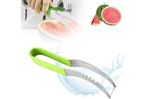 MATAME Multifunktionaler Obstschneider aus Edelstahl, 2024 Neu Wassermelonen Schneider, Melonenschneider mit hakenförmiger Schneidklinge, Fruchtmesser der Papaya,Drachenfrucht,Cantaloupe Cutter (1PC)