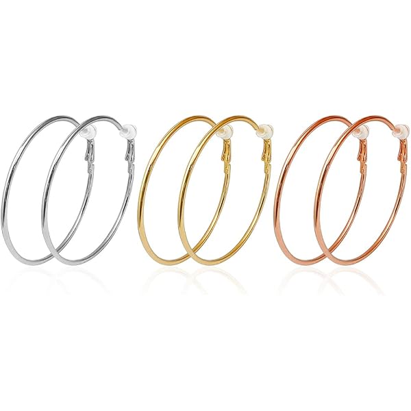 Clip Su Orecchini - Oro Placcato Cerchio Con Cristalli Chiari Karina G Di Bello R 644616