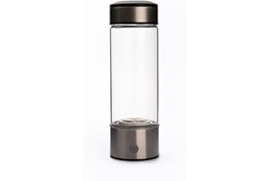 2VABU Bouteille d'Eau Hydrogène Alcaline Molecular Clasic, Générateur d'eau à hydrogène portable riche en antioxydants, Anti-âge, Ioniseur d'eau, Verre, 450 ml